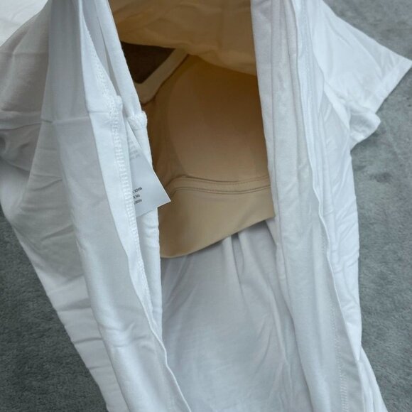 Modern Soul White V-Neck Short Sleeve Top L Modal Blend a1656 - Picture 7 of 8